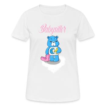 Babysitter Baby Sitter Baerchen Muede Sohn Tochter - Frauen T-Shirt atmungsaktiv - Weiß - Vorne - AI Model Female 172 dark (172cm)