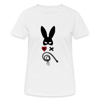 bdsm sadomaso Peitsche Maske Dom Sub Sklave Erotik - Frauen T-Shirt atmungsaktiv - Weiß - Vorne - AI Model Female 172 dark (172cm)