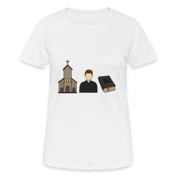 Katholik katholisch Priester Kirche Christ - Frauen T-Shirt atmungsaktiv - Weiß - Vorne - AI Model Female 172 dark (172cm)