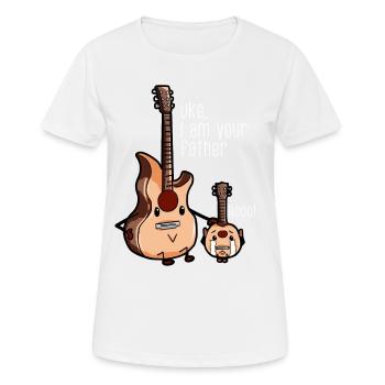 Uke I am your father Ukulele Gitarre lustig - Frauen T-Shirt atmungsaktiv - Weiß - Vorne - AI Model Female 172 dark (172cm)