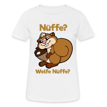 Eichhörnchen Nüsse Haselnuss Nuß Nüße Welfe Nüffe - Frauen T-Shirt atmungsaktiv - Weiß - Vorne - AI Model Female 172 dark (172cm)