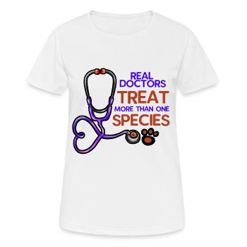 Veterinarian Veterinarian Veterinary Stethoscope Paw - Women's Breathable T-Shirt - white - Front - AI Model Female 172 dark (172cm)
