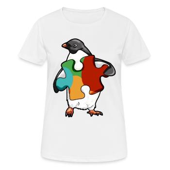 Puzzle Piece penguin Pinguin Autismus Spektrum - Frauen T-Shirt atmungsaktiv - Weiß - Vorne - AI Model Female 172 dark (172cm)