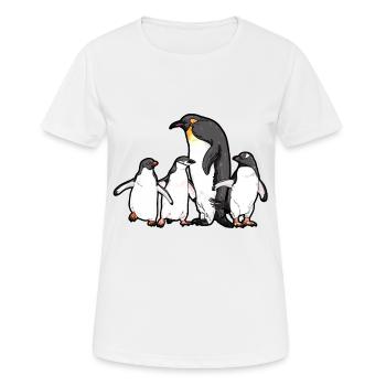 Atypical Pinguin Pinguine Adelie Chinstrap Familie - Frauen T-Shirt atmungsaktiv - Weiß - Vorne - AI Model Female 172 dark (172cm)