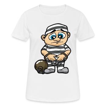Gefängnis Häftling Gefangener Sträfling Geschenk - Frauen T-Shirt atmungsaktiv - Weiß - Vorne - AI Model Female 172 dark (172cm)