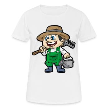Gärtner Flortist Garten Gießkanne Rechen Geschenk - Frauen T-Shirt atmungsaktiv - Weiß - Vorne - AI Model Female 172 dark (172cm)