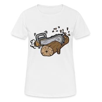 Scie à chaîne forêt bois scie forestier forestier forestier - T-shirt respirant Femme - blanc - Devant - AI Model Female 172 dark (172cm)