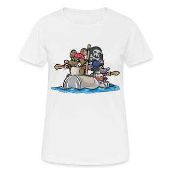 PIRAT Pirates Rats souris Pirates - T-shirt respirant Femme - blanc - Devant - AI Model Female 172 dark (172cm)