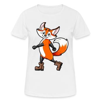 Wandern gehen Fuchs Wanderer Spazieren Geschenk - Frauen T-Shirt atmungsaktiv - Weiß - Vorne - AI Model Female 172 dark (172cm)