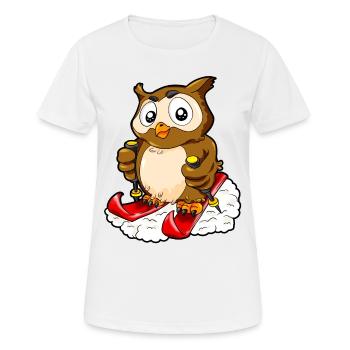 Ski hibou ski skier - T-shirt respirant Femme - blanc - Devant - AI Model Female 172 dark (172cm)