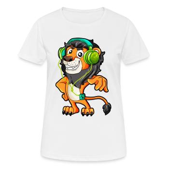 Le lion cool de la musique écoute le combiné Walkman - T-shirt respirant Femme - blanc - Devant - AI Model Female 172 dark (172cm)