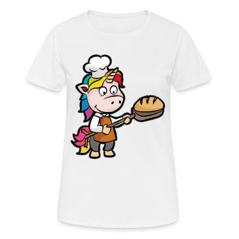 Licorne boulanger boulanger pâtissier pâtissier drôle - T-shirt respirant Femme - blanc - Devant - AI Model Female 172 dark (172cm)