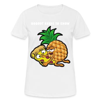 Pizza Hawaiian Pineapple Ham Sex Messed Up Funny - Women's Breathable T-Shirt - white - Front - AI Model Female 172 dark (172cm)