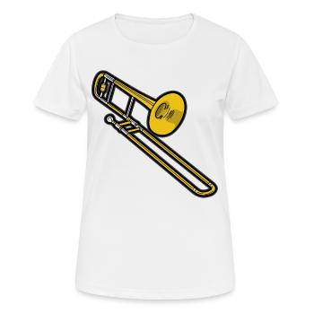 Tromboniste musicien Blechbläser Tenor Alt - T-shirt respirant Femme - blanc - Devant - AI Model Female 172 dark (172cm)