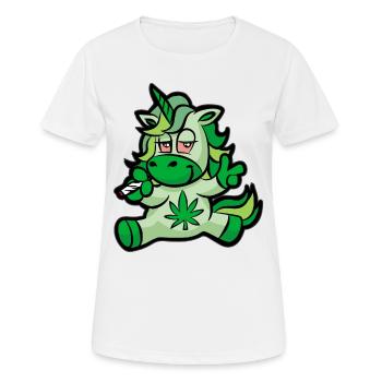 Fumer Licorne Weed Stoner 420 - T-shirt respirant Femme - blanc - Devant - AI Model Female 172 dark (172cm)