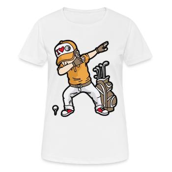 DABBING GOLFER Golf Player Minigolf Golf Course - Women's Breathable T-Shirt - white - Front - AI Model Female 172 dark (172cm)