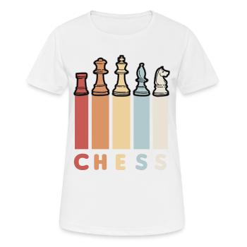 CHESS RETRO Chess Player Chess Pieces Chess - Women's Breathable T-Shirt - white - Front - AI Model Female 172 dark (172cm)