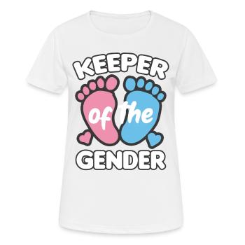 KEEPER OF THE GENDER Fille ou garçon naissance - T-shirt respirant Femme - blanc - Devant - AI Model Female 172 dark (172cm)