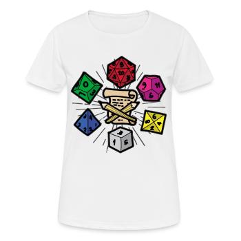 PAPER PEN AND DICE RPG Fantasy Role Playing Game - Frauen T-Shirt atmungsaktiv - Weiß - Vorne - AI Model Female 172 dark (172cm)