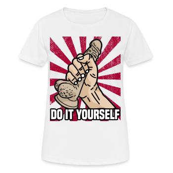 DO IT YOURSELF DILDO Strapon Strap Strap Dildos - Women's Breathable T-Shirt - white - Front - AI Model Female 172 dark (172cm)