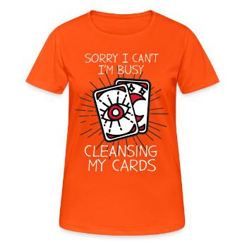 Tarot cartes Devins Cartes Poser - T-shirt respirant Femme - orange néon - Devant - AI Model Female 172 dark (172cm)