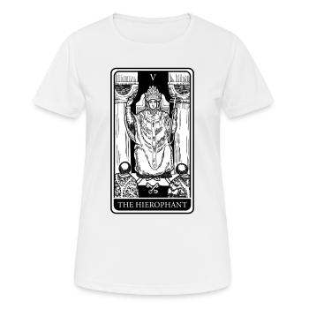 THE HIEROPHANT Tarot Cartes Voyants Devins - T-shirt respirant Femme - blanc - Devant - AI Model Female 172 dark (172cm)