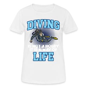 DIVING LIFE - T-shirt respirant Femme - blanc - Devant - AI Model Female 172 dark (172cm)