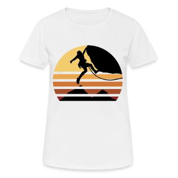 BOULDERING Kletter Sport Extrem Kletterer - Frauen T-Shirt atmungsaktiv - Weiß - Vorne - AI Model Female 172 dark (172cm)