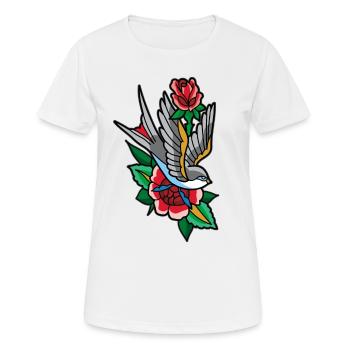 Schwalbe Tattoo - Frauen T-Shirt atmungsaktiv - Weiß - Vorne - AI Model Female 172 dark (172cm)