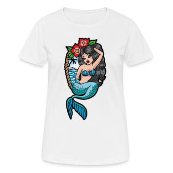 Sirène Tattoo - T-shirt respirant Femme - blanc - Devant - AI Model Female 172 dark (172cm)