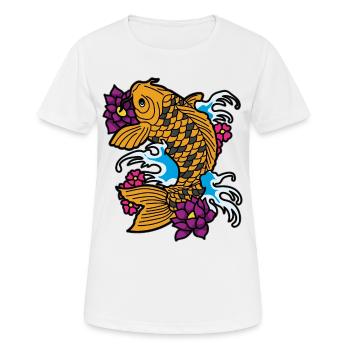 KOI Karpfen - Frauen T-Shirt atmungsaktiv - Weiß - Vorne - AI Model Female 172 dark (172cm)