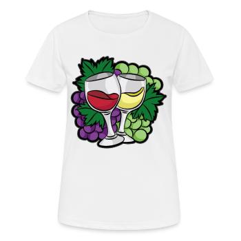 REDWINE AND WHITEWINE GRAPES - Women's Breathable T-Shirt - white - Front - AI Model Female 172 dark (172cm)