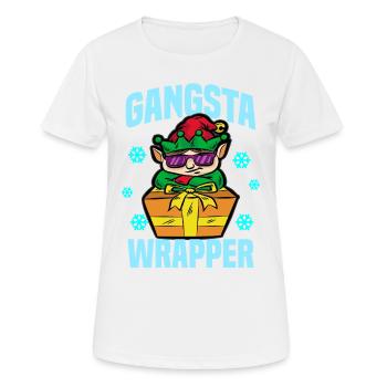 GANGSTA WRAPPER ELF - Frauen T-Shirt atmungsaktiv - Weiß - Vorne - AI Model Female 172 dark (172cm)