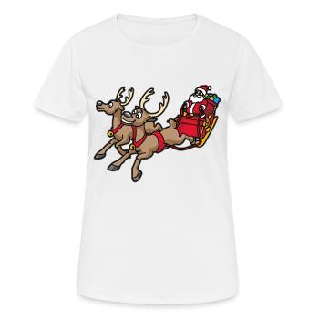 Santa Claus with reindeer and sleigh - Women's Breathable T-Shirt - white - Front - AI Model Female 172 dark (172cm)