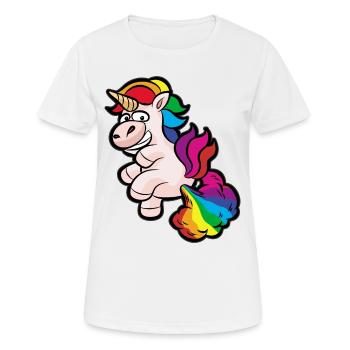 pétante licorne arc-en-ciel - T-shirt respirant Femme - blanc - Devant - AI Model Female 172 dark (172cm)