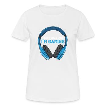 Computerspieler Headset Kopfhörer Humor Witz - Frauen T-Shirt atmungsaktiv - Weiß - Vorne - AI Model Female 172 dark (172cm)