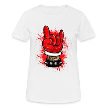 Metal rock n rock fourchette française rocker sataniste - T-shirt respirant Femme - blanc - Devant - AI Model Female 172 dark (172cm)