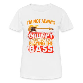 I m not always grumpy sometimes i play the bass - T-shirt respirant Femme - blanc - Devant - AI Model Female 172 dark (172cm)