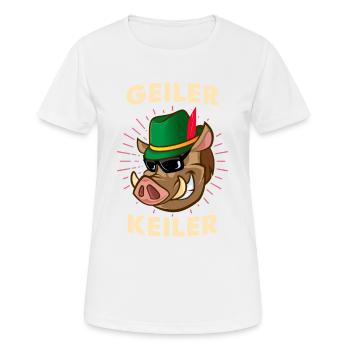 Geiler Keiler Freches Widlschwein - Frauen T-Shirt atmungsaktiv - Weiß - Vorne - AI Model Female 172 dark (172cm)
