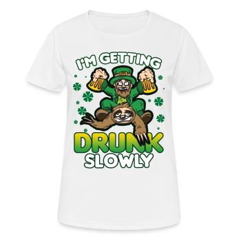 EN OBTENIR DE LA BOISSON LENTEMENT lent humour bière gobelin paresseux - T-shirt respirant Femme - blanc - Devant - AI Model Female 172 dark (172cm)