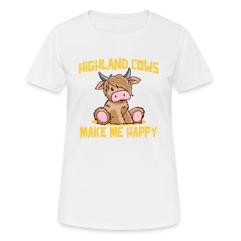 vaches highland me rendent heureux veau mignon bébé veau - T-shirt respirant Femme - blanc - Devant - AI Model Female 172 dark (172cm)