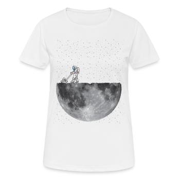 ASTRONAUT NETTOYANT LA LUNE - T-shirt respirant Femme - blanc - Devant - AI Model Female 172 dark (172cm)