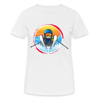 Skier Professional Pistensau Ski Vacation Humor Funny - Women's Breathable T-Shirt - white - Front - AI Model Female 172 dark (172cm)