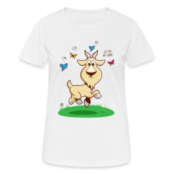 GOAThefuckof Lustige Ziege Humor Cartoon Comic - Frauen T-Shirt atmungsaktiv - Weiß - Vorne - AI Model Female 172 dark (172cm)