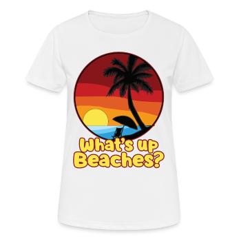 WHATS UP BEACHES - Frauen T-Shirt atmungsaktiv - Weiß - Vorne - AI Model Female 172 dark (172cm)