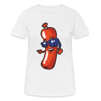 Sucuk Wurst - Frauen T-Shirt atmungsaktiv - Weiß - Vorne - AI Model Female 172 dark (172cm)