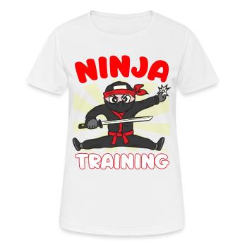 NINJA EN FORMATION - T-shirt respirant Femme - blanc - Devant - AI Model Female 172 dark (172cm)