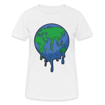Global warming earth warming melting earth - Women's Breathable T-Shirt - white - Front - AI Model Female 172 dark (172cm)