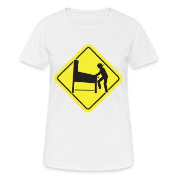PINBALL Straßenschild Humor Flipper Spieler Witz - Frauen T-Shirt atmungsaktiv - Weiß - Vorne - AI Model Female 172 dark (172cm)