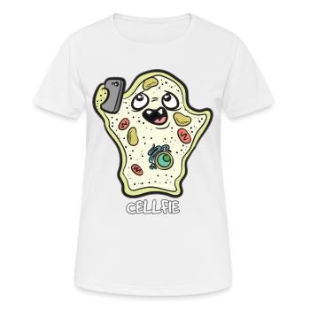 CELLFIE Cellule génétique DNA Humour - T-shirt respirant Femme - blanc - Devant - AI Model Female 172 dark (172cm)